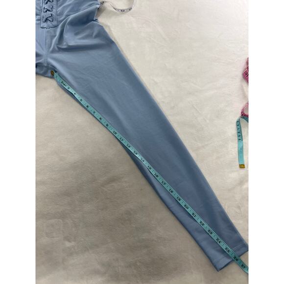 Revolve WEWOREWHAT Dusty Blue Lace Up Front Legging Size Small - Picture 6 of 8